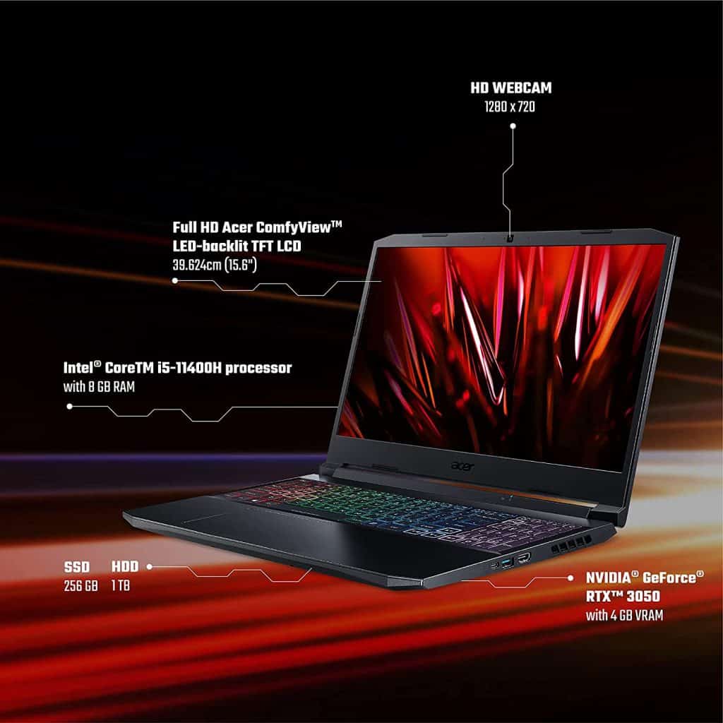 Exclusive for Prime: Acer Nitro 5  with Core i5-11400H & RTX 3050 discounted to ₹65,240