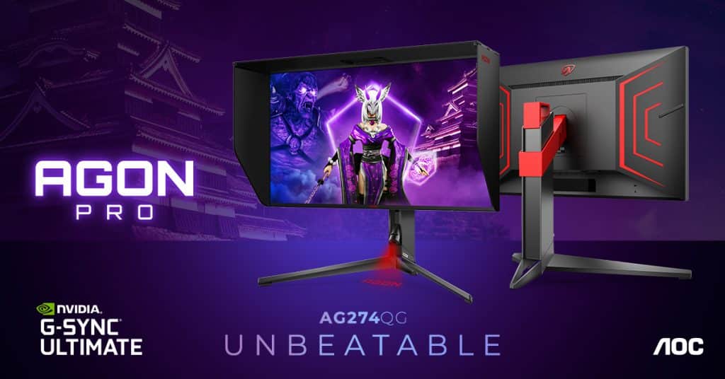 AOC's AGON PRO AG274QG QHD gaming monitor launched with a 240Hz refresh rate and G-SYNC ULTIMATE