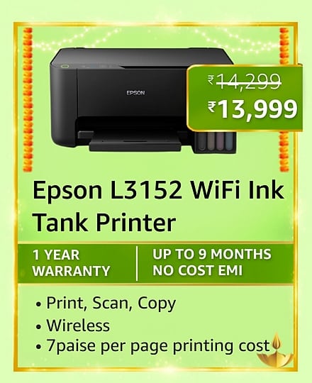 Epson Here are all the deals on low-cost Printers during Amazon Great Indian Festival