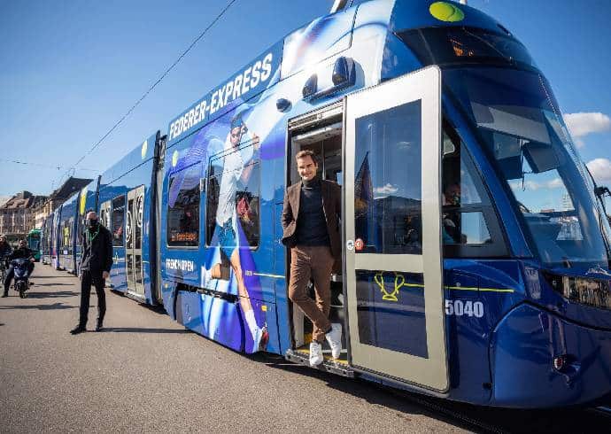 New Project 3 1 Roger Federer honoured by The 'Federer Express' Tram named after him in Basel