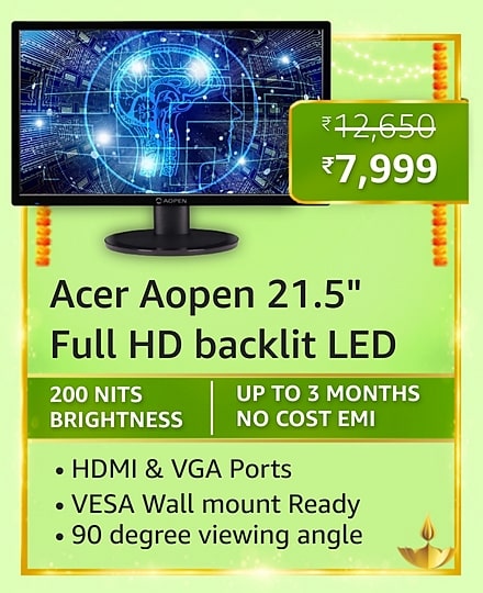 acer Here are the best deals on Monitors during the Amazon Great Indian Festival Sale