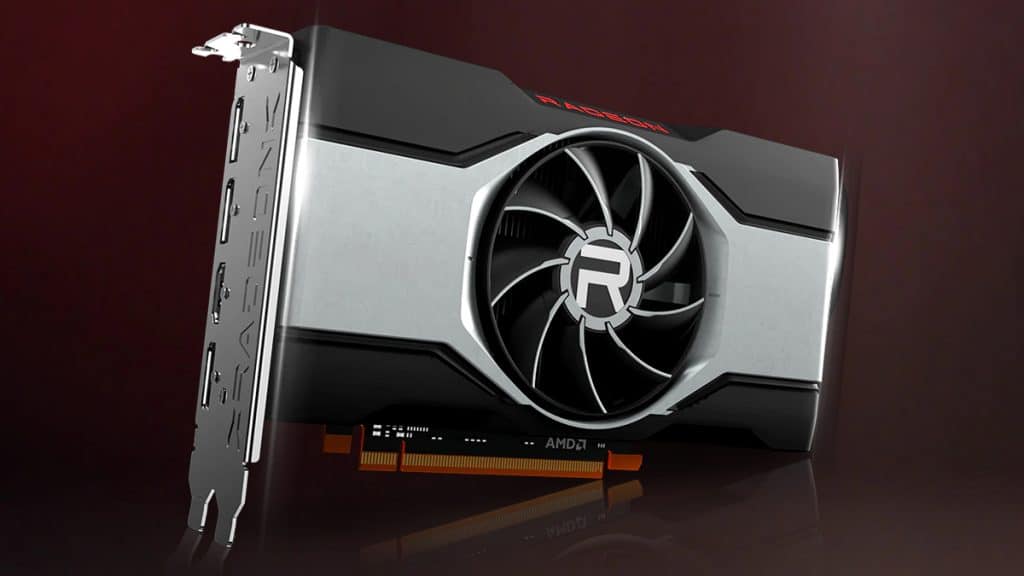 amd radeon rx 6600 xt angled red bg 1024x576 1 AMD’s RX 6600 non-XT GPU specifications and performance numbers leaked online