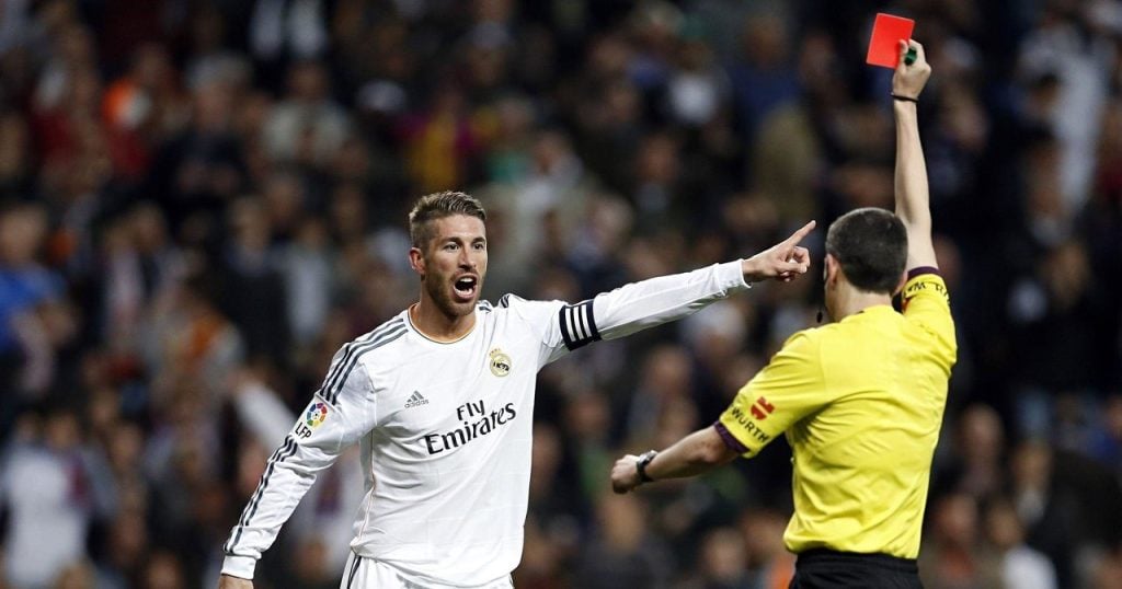 sergio ramos gets booked a lot 1549512844 Top 5 players with the most red cards in Champions League history