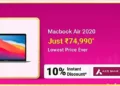 Lowest Price ever on Apple MacBook Air M1: To be available for ₹89,090 only on Big Billion Days