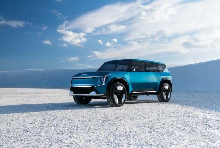 1 4 KIA unveils the EV9 Concept Electric SUV with an extra-large design and a range of up to 483KM