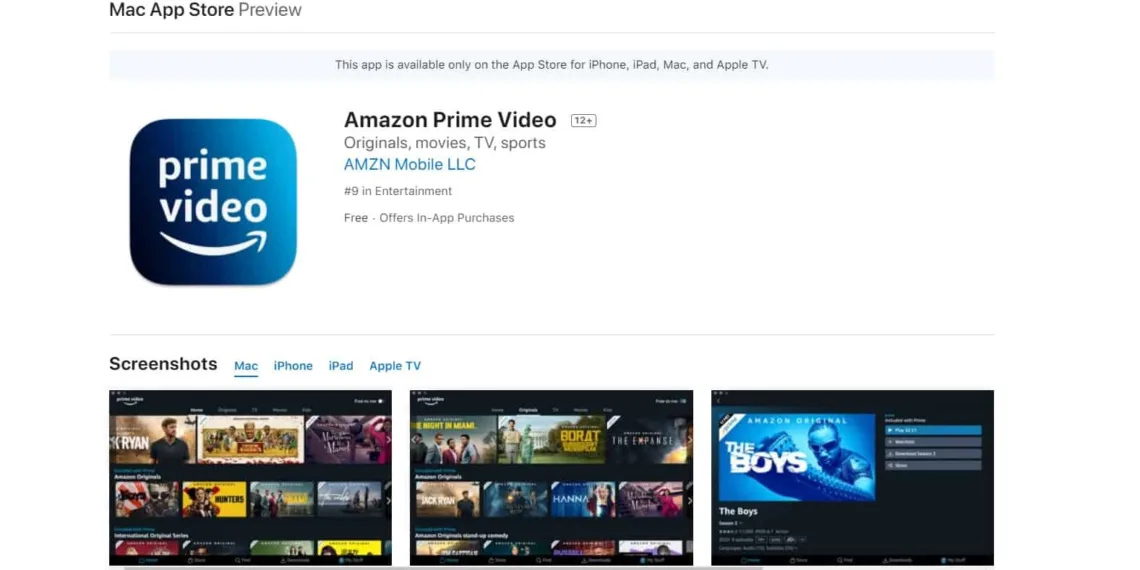 Amazon Prime Video app for Mac_TechnoSports.co.in