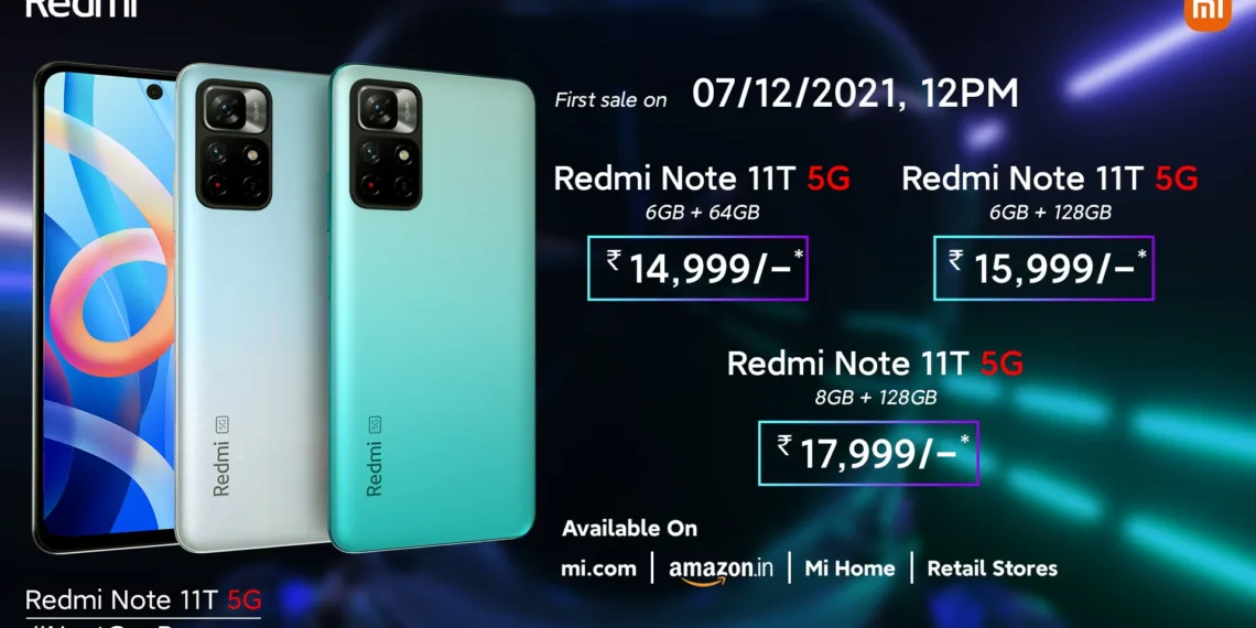 Redmi Note 11T 5G launched in India with a MediaTek Dimensity 810 SoC at Rs.14,999