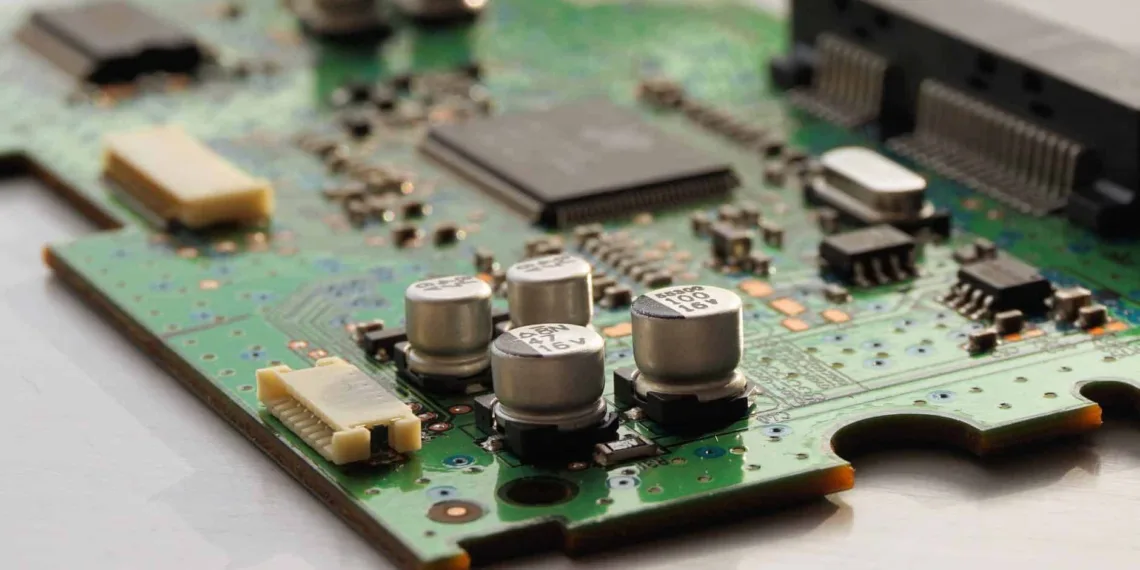 close up photography of computer motherboard