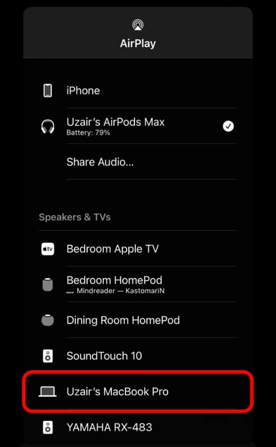 select AirPlay source How to AirPlay to a Mac through your iPhone and iPad?