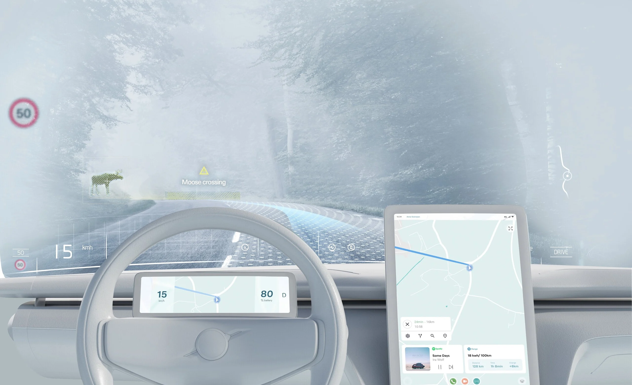 Volvo wants to make the whole windshield into a smart AR display