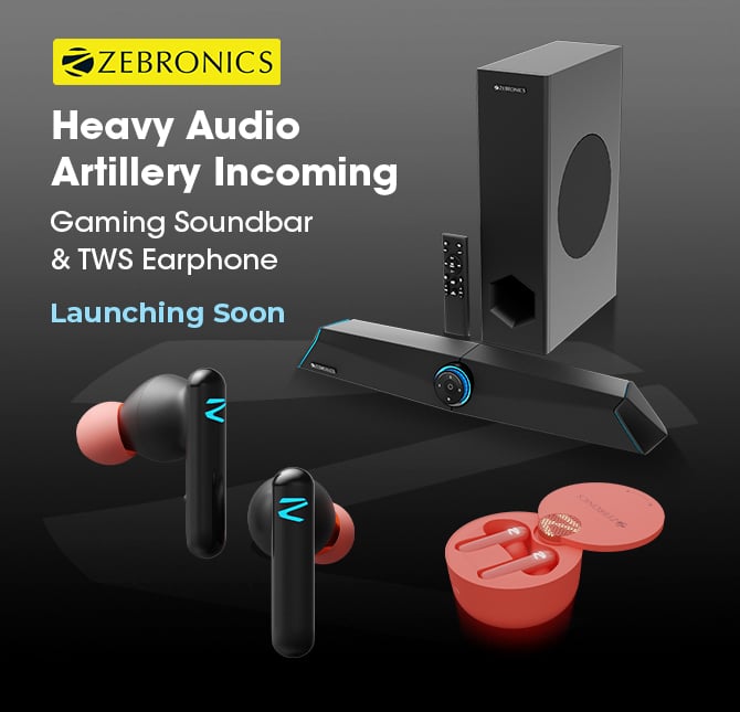 Zebronics Zeb - Sonic Bar 100 and Zebronics Zeb - Sound Boom G1 Launching Soon_TechnoSports.co.in