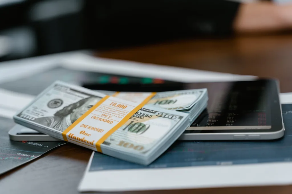 stack of books on table