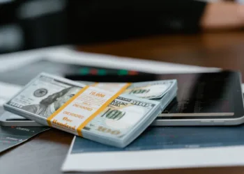 stack of books on table