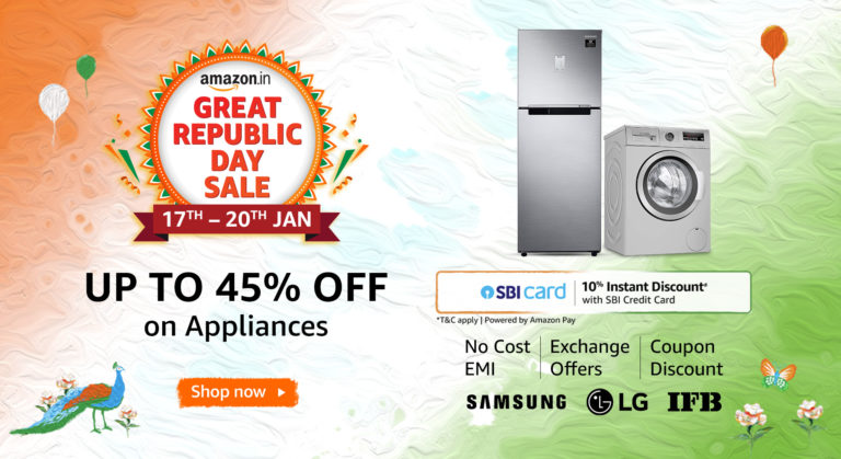 Get home the best of appliances during Amazon India’s Great Republic Day Sale