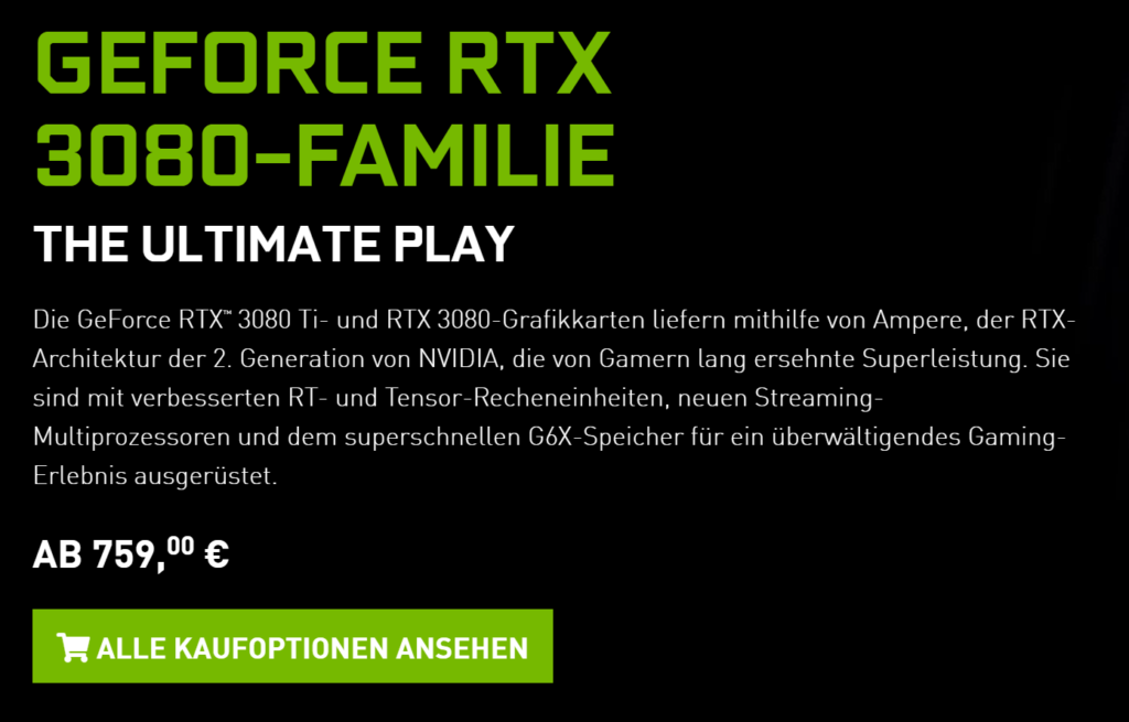 NVIDIA RTX 3080 AFTER NVIDIA increases prices for its entire GeForce RTX 30 Founders Edition Graphics Cards in Europe
