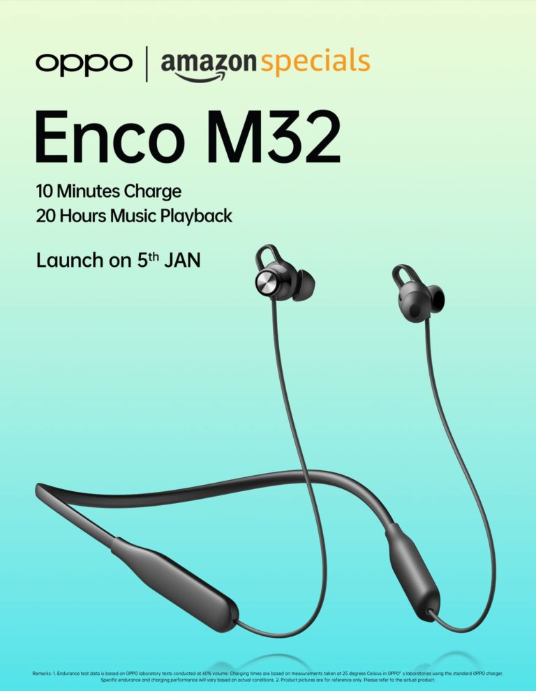 Oppo Enco M32 lined up in India, launching on 5th January