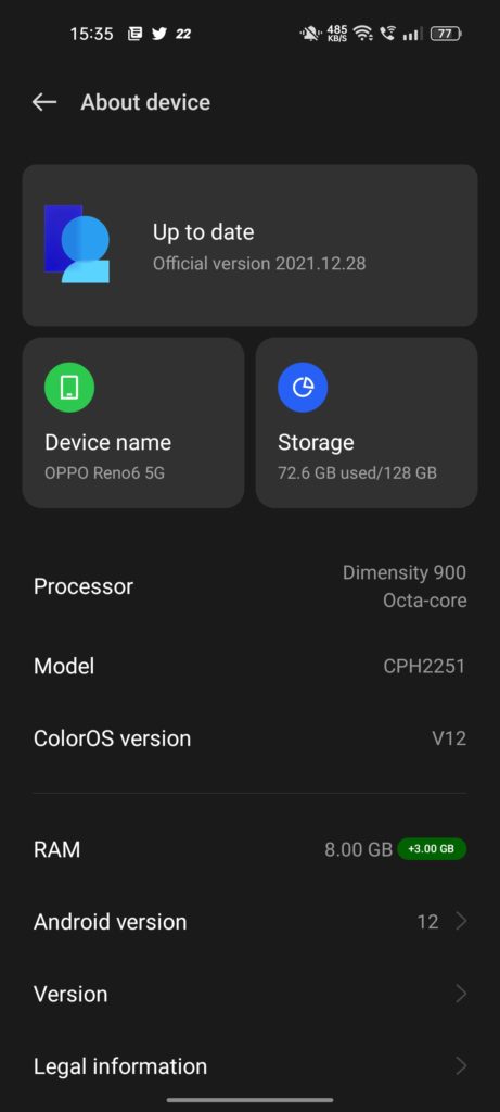 Oppo Reno6 5G gets ColorOS 12 for trial in India