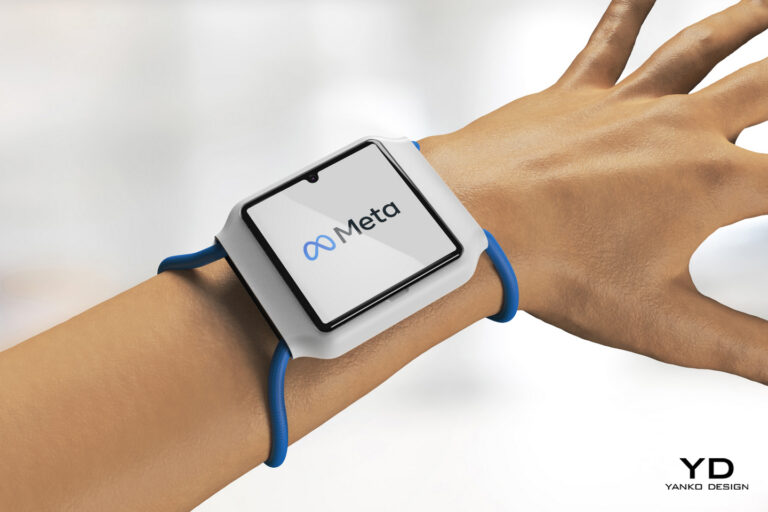 Facebook Meta Watch wearable 02 768x512 1 Meta Band smartwatch 3D renders based on patents surface