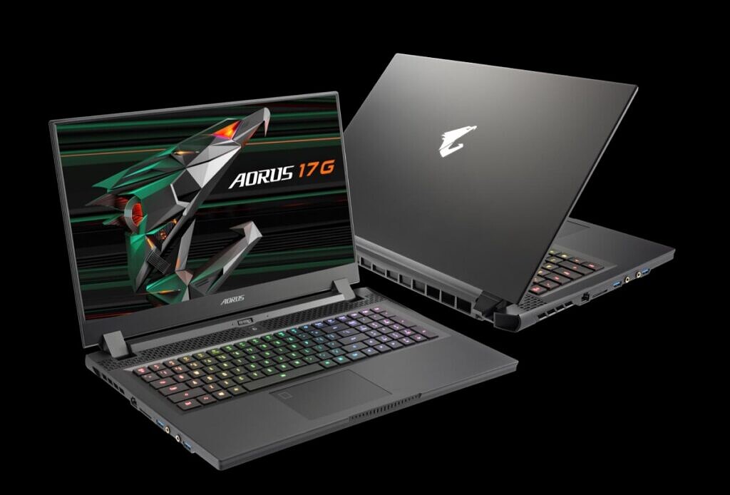 Gigabyte AORUS 17G front and back on black background 1024x694 1 Gigabyte has brought out its 2022 redesigned Aero Laptops with Intel’s 12th Gen Alder Lake CPUs & NVIDIA’s GeForce RTX 30 series GPUs