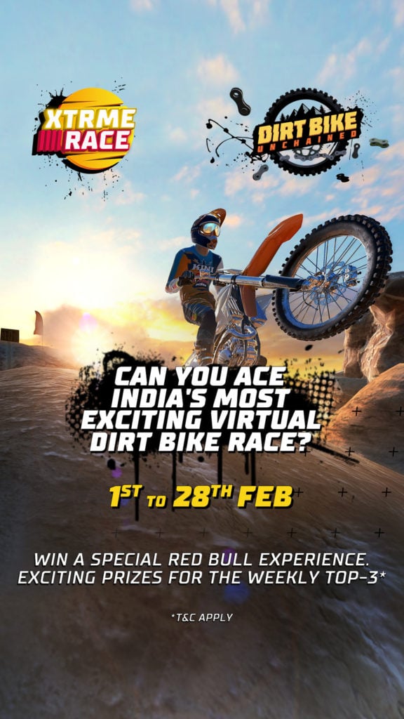 Can you ace India's most exciting virtual dirt bike race? Take on the Xtrme Race in Dirt Bike Unchained to win prizes for gaming