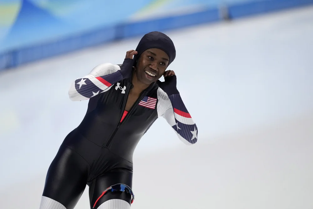 usas erin jackson becomes first black woman to win olympic speedskating gold winter olympics beijing 2022 Erin Jackson becomes the first African-American woman to win Olympic speedskating gold