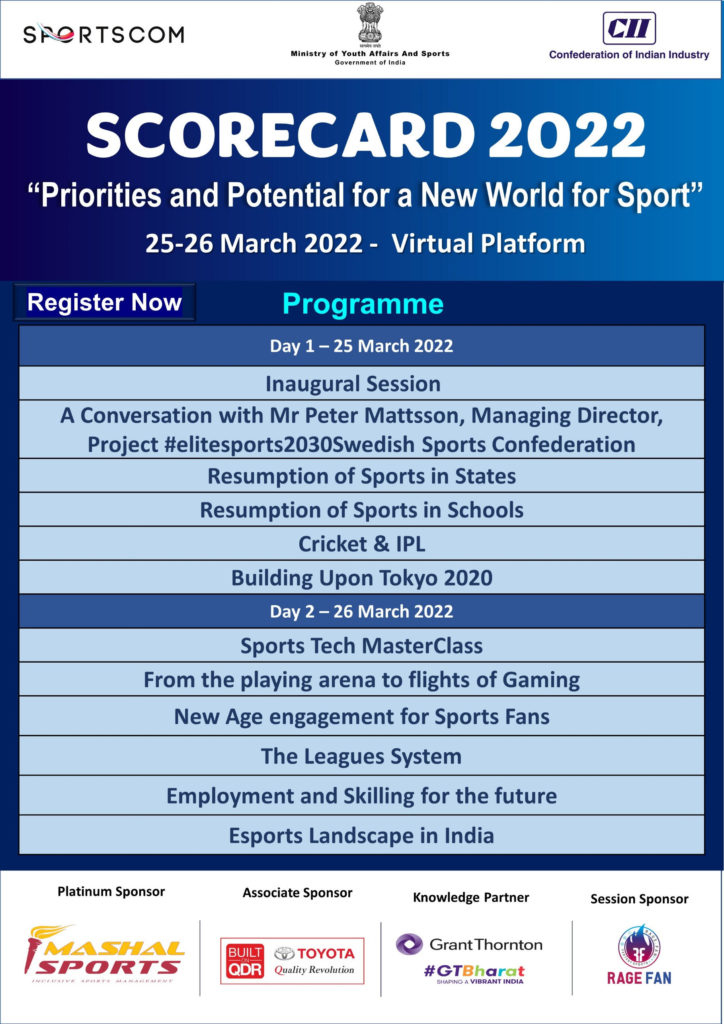 CII’s 7th global sports summit ‘Scorecard 2022’ to be held on March 25 & 26
