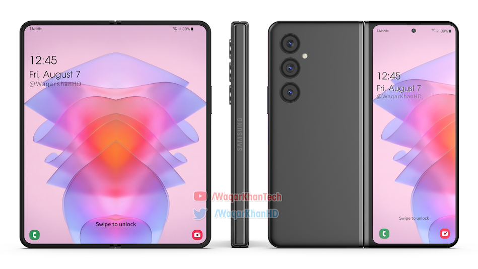 Galaxy Z Fold 3 render 1.209 Samsung Galaxy Z Fold4's foldable smartphone concept renders show its design off