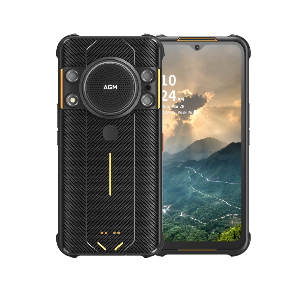 H5 3 AGM H5 is a rugged smartphone with Android 12 support and 109dB Loudest Speaker