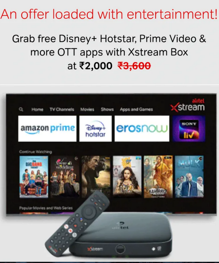 Screenshot 2022 03 25 133708 Airtel Xstream Box witnesses a price cut in India now is sold with Amazon Prime Video