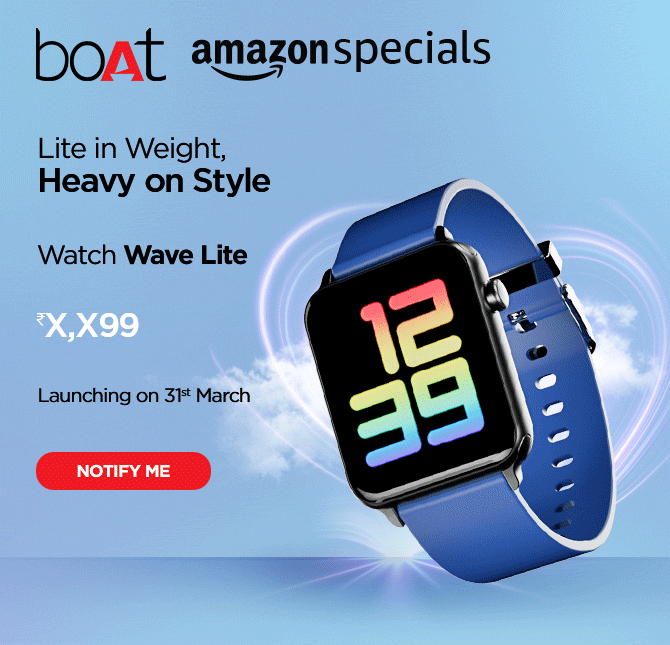 boAt Wave Lite Smartwatch COming TechnoSports.co .in boAt Wave Lite is all set to launch, here's when