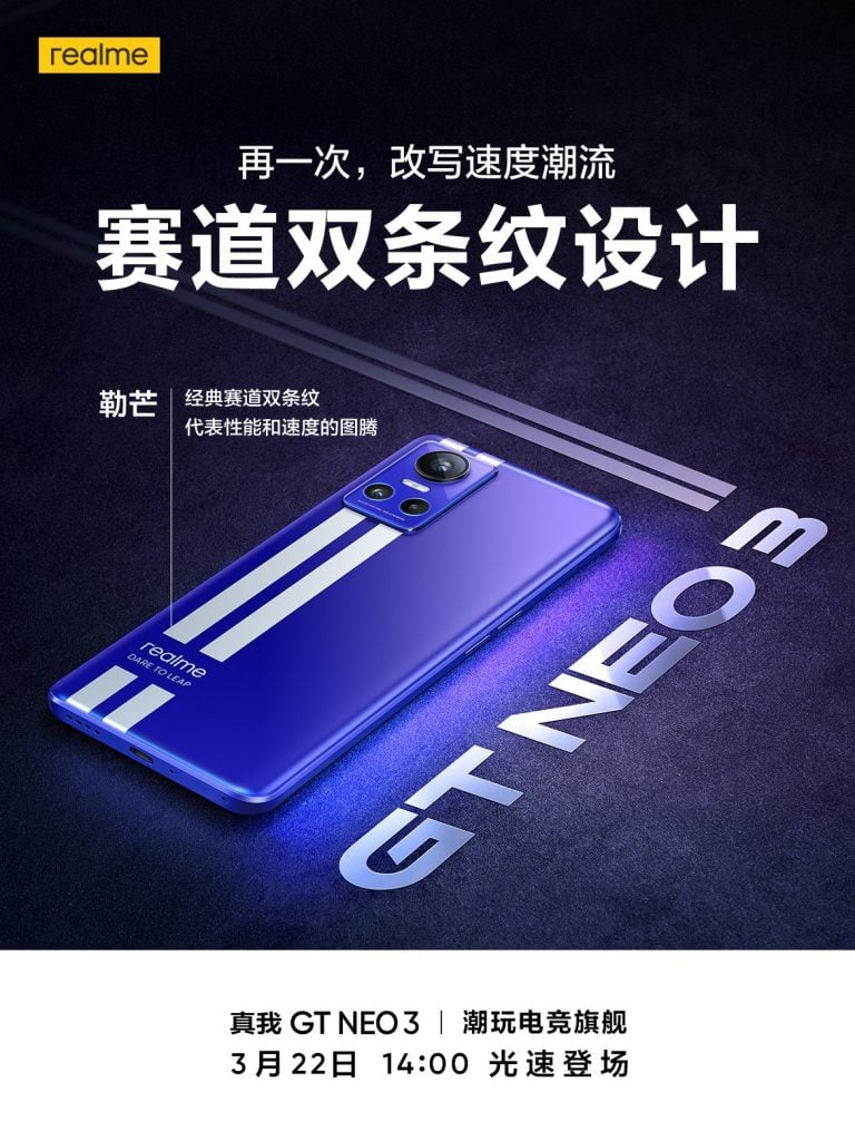 realme gt neo3 launch date 2 768x1024 1 Realme GT NEO3 launch date revealed; realme Buds Air 3 teased to debut with Rheinland Noise-cancellation certificate