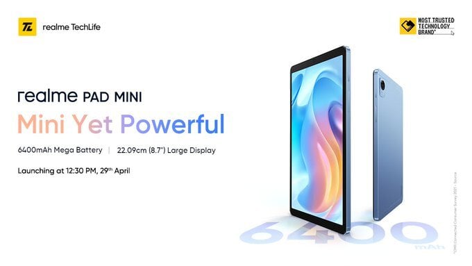 Realme Pad Mini, Realme Buds Q2s will launch in India on April 29