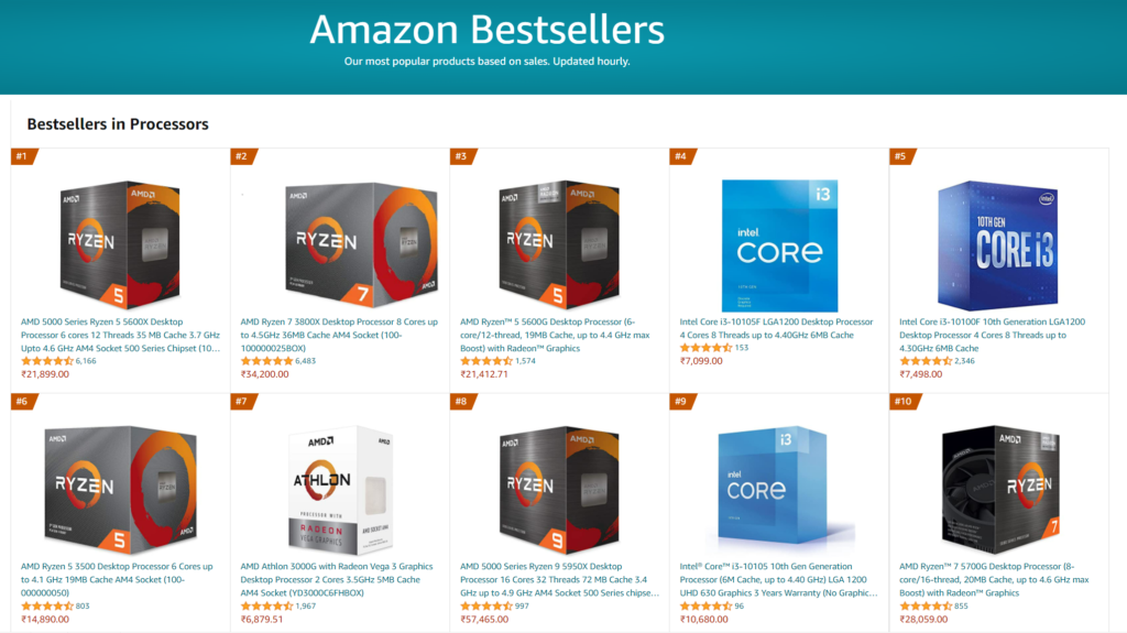 AMD Ryzen 5 5600X again regains its top spot on Amazon Bestsellers in India