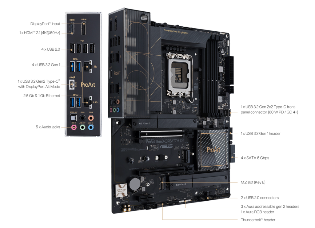 Asus ProArt B660 Creator D4 connectivity ASUS ProArt B660-Creator D4 review: Best DDR4 RAM supported motherboard for content creators