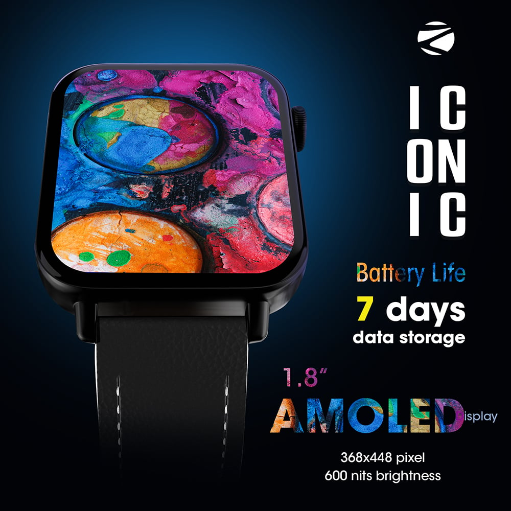 04 Zebronics introduces “Iconic” smartwatch with a curved Always "on" AMOLED screen and Bluetooth call function