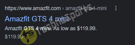 Amazfit GTS 4 Mini - Global Pricing Leak - TechnoSports.co.in