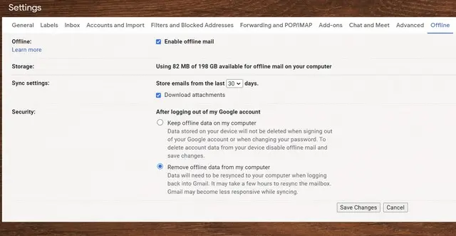 image 91 Gmail's new feature working without the Internet using the "Enable Offline Mail" Mode 