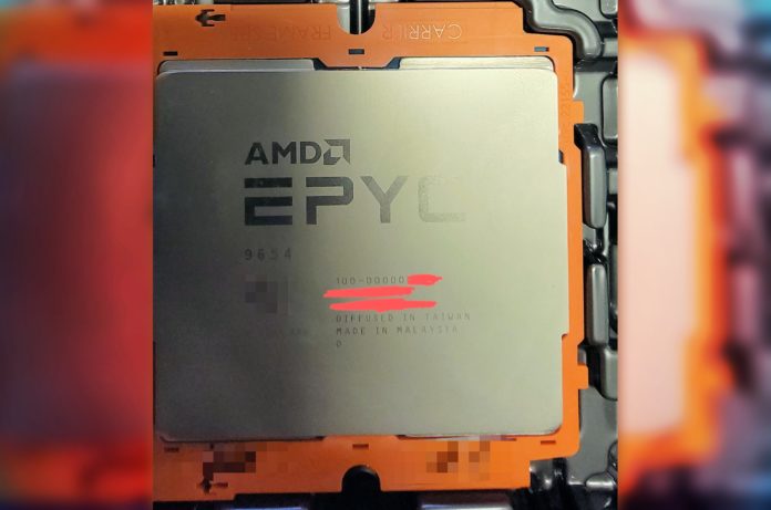 The 96-core monster AMD EPYC 9654 pictured, could launch next to Ryzen 7000