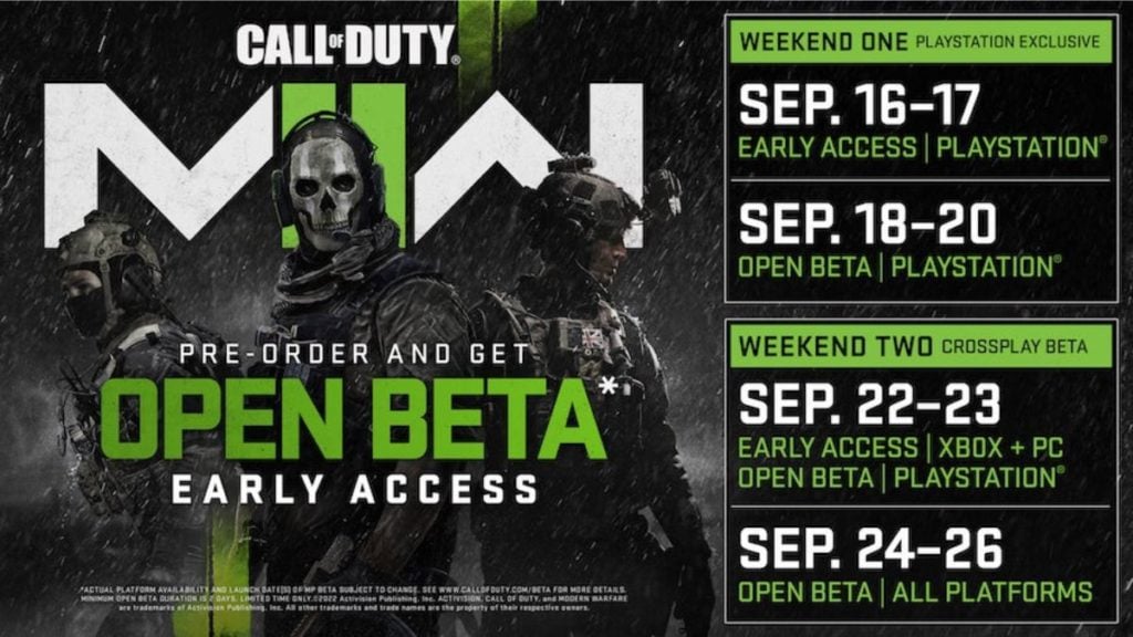 Next month sees the release of Call of Duty Modern Warfare 2 beta 1