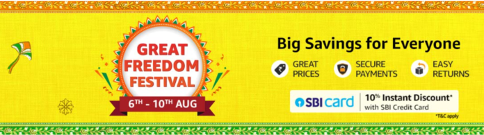 Amazon Great Freedom Festival announced, starts 6th August