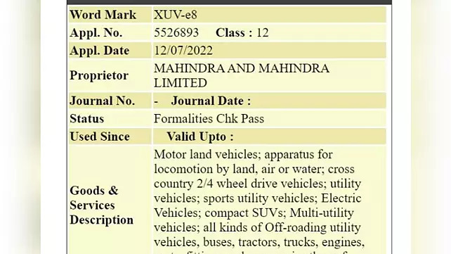 Mahindra trademarks 9 new EV names