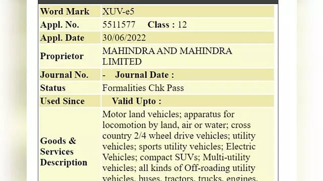 Mahindra trademarks 9 new EV names