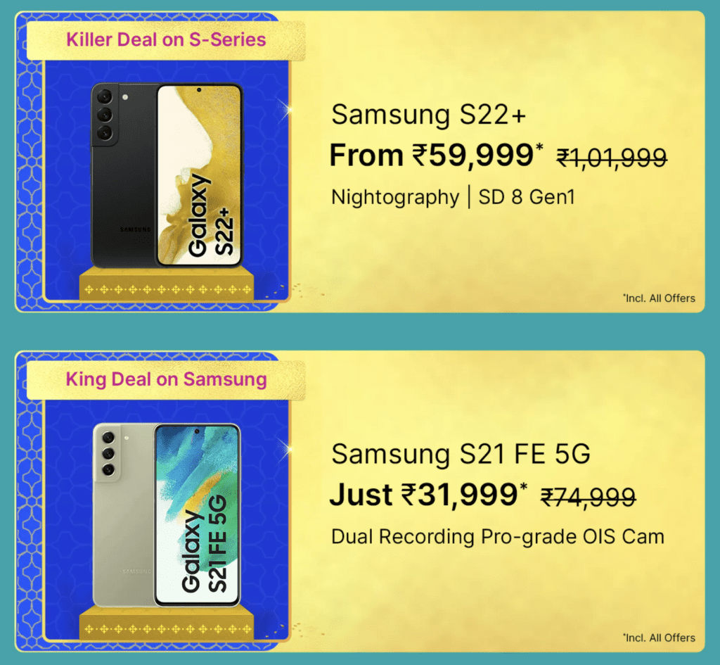 image 407 Flipkart Big Billion Days: Samsung S22+ for ₹59,999 and S21 FE 5G for only ₹31,999