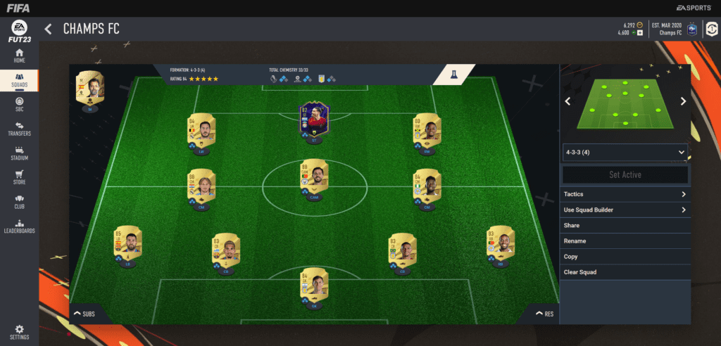 Screenshot 1288 FIFA 23: Best starter team under 80,000 FUT coins using only La Liga and Premier League players with full 33 chemistry