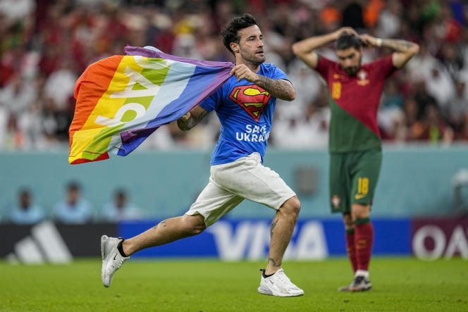 Fifa World Cup: Pitch invader who carried rainbow flag during Portugal vs Uruguay released without further action