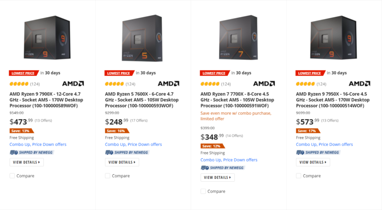 AMD Ryzen 7000 Desktop CPU Black Friday Deals Newegg