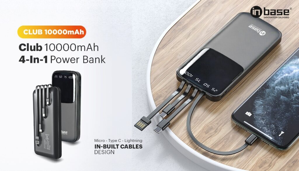 Inbase Club 10000mAh – 4 In 1 Powerbank Inbase Launches Three New Travel-Friendly Fast-Charging Powerbanks