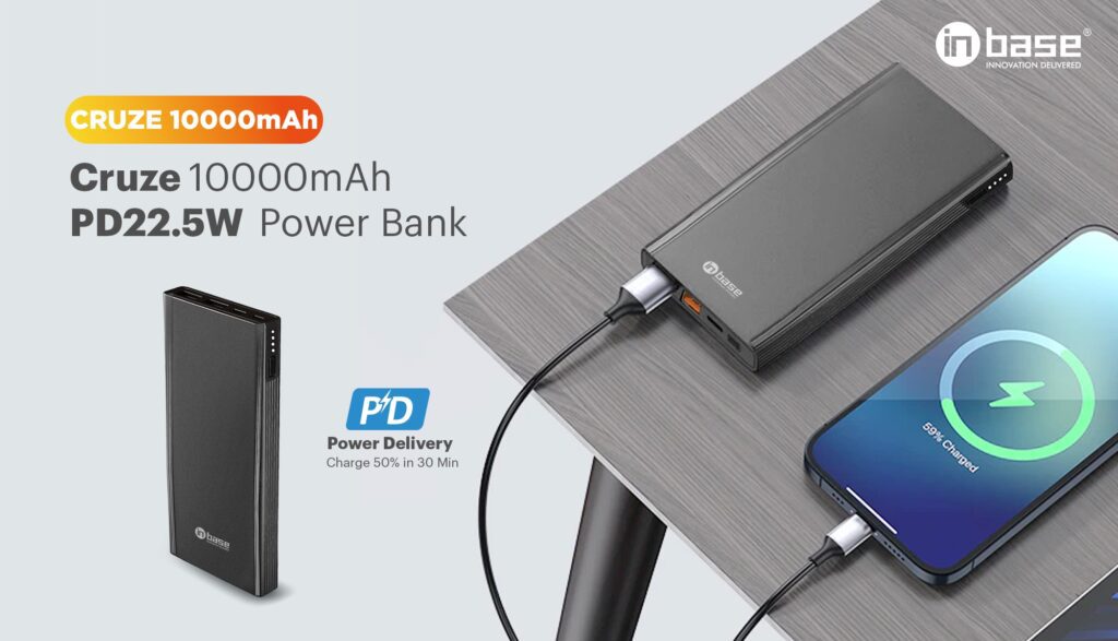 Inbase Cruze 10000mAh PD 22.5W Powerbank Inbase Launches Three New Travel-Friendly Fast-Charging Powerbanks