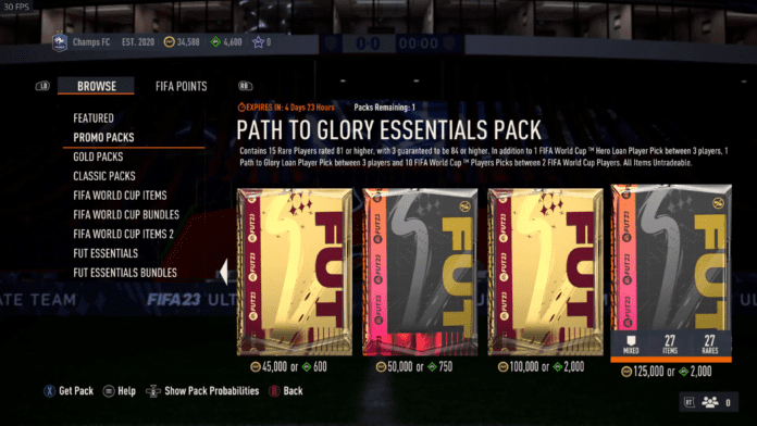 FIFA 23 Path To Glory Essentials Pack