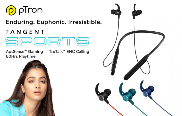 pTron launches Tangent Sports neckband with 60Hrs playtime, ENC calling & more just at Rs.599